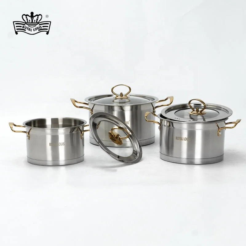 Royal Louis Factory cooking pot sets 6pcs Induction cookware Stainless Steel Cookware sets non stick Soup Pots