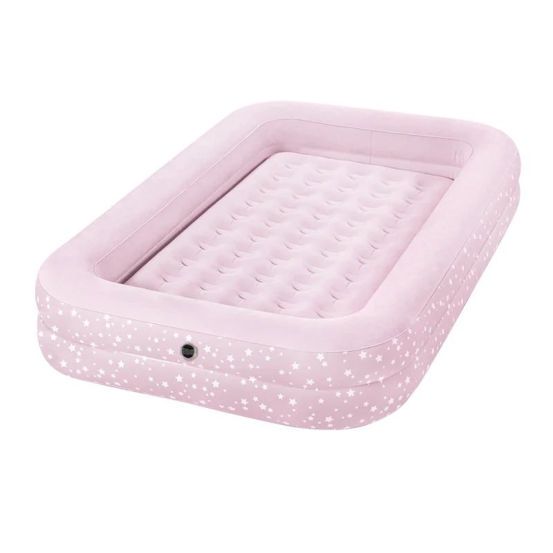 Safe and Comfortable Inflatable Toddler Travel Bed Blow Up Perfect Kids Air Mattress Bed with Raised Sides