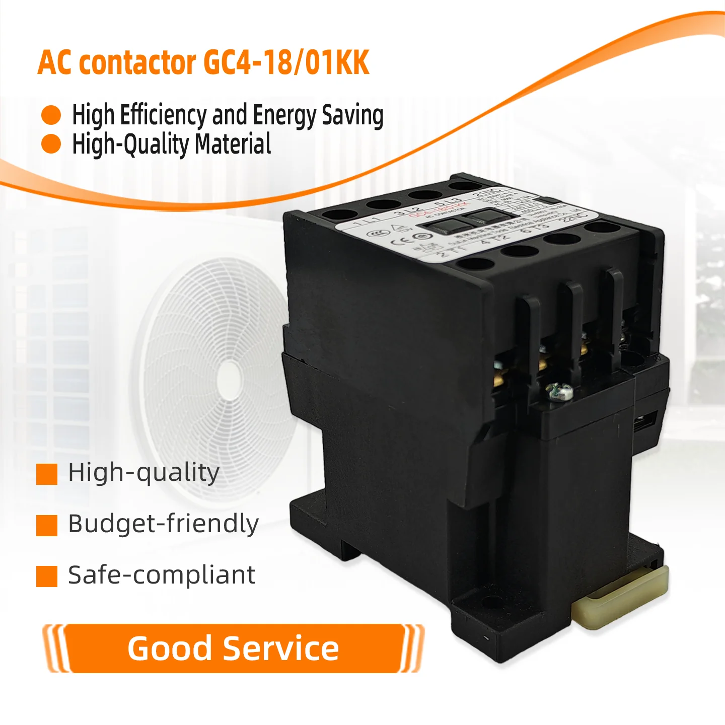 Контактор для систем кондиционирования и охлаждения GC4-18/01KK 240/400В 18А реле кондиционера