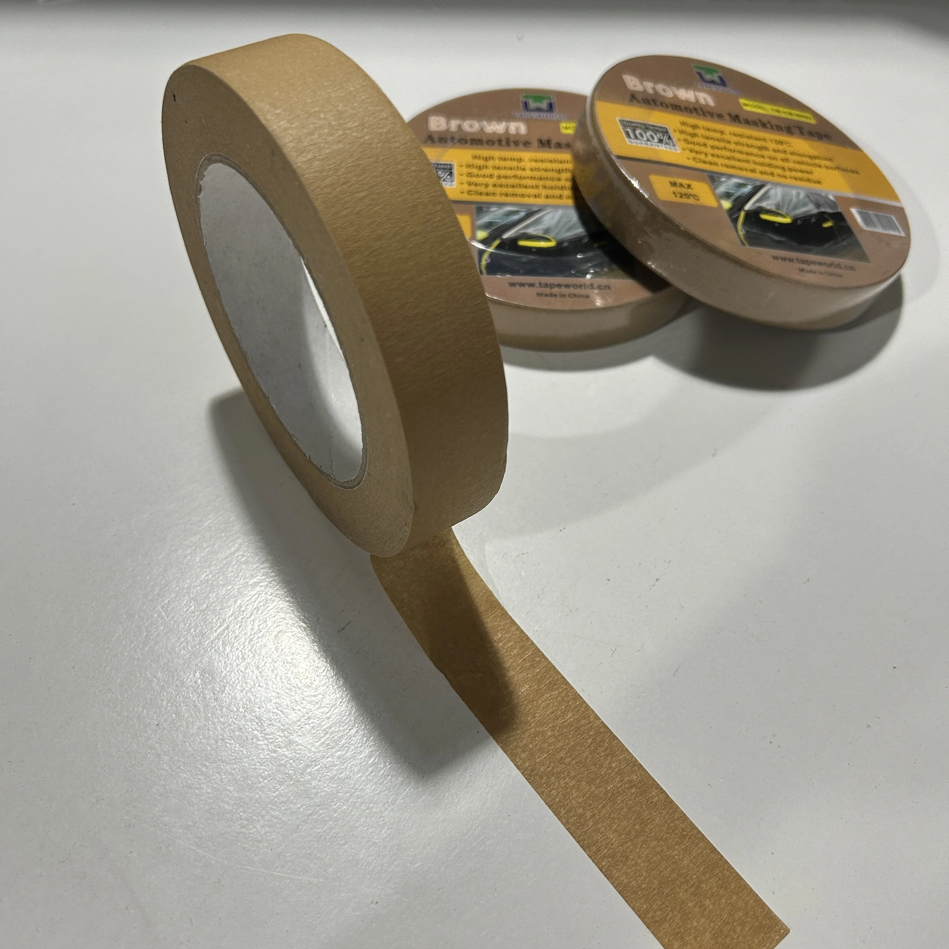 Automotive Accessories High Adhesive Solvent Resistance Brown Crepe Paper Masking Tape For Car Painting