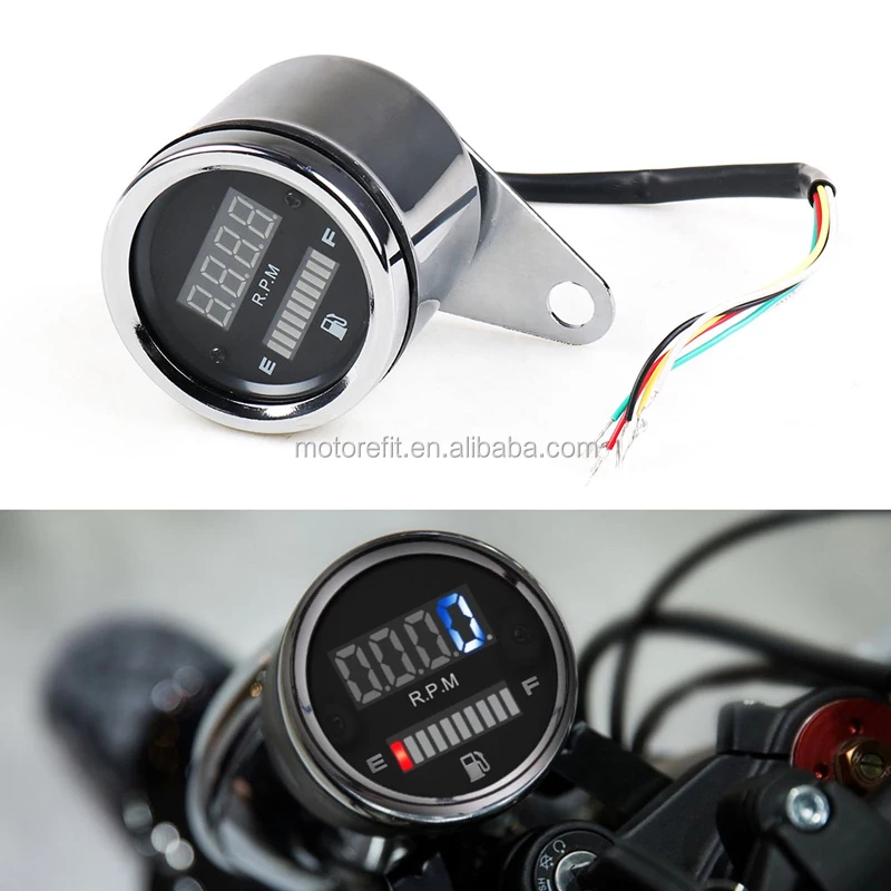 RTS 12 V motorcycle tachometer Meter LED Backlight LCD motorcycle Speedometer digital level gauge oil 12RPM