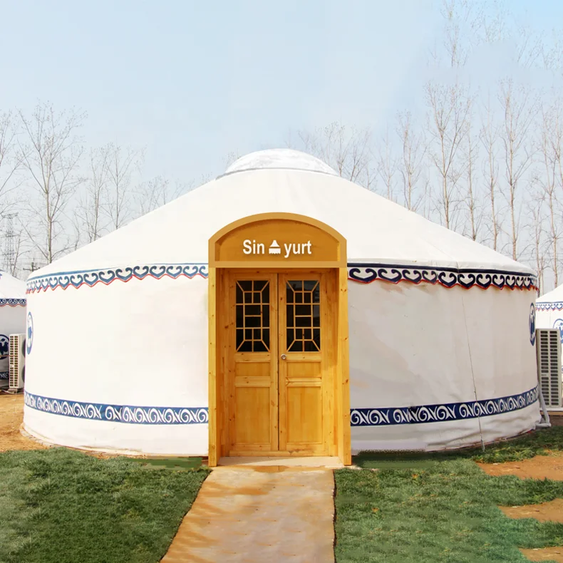 Sinoyurt Ger  8m Bamboo Yurt for Landscape Glamping Yurt with Door Canopy  8m