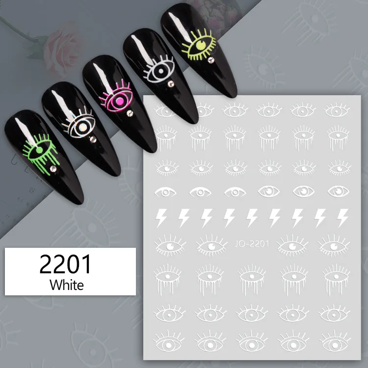 Wholesale 2023 New Product New Creative Design Nail Sticker 5D Blue Eyelash European and American Nail Sticker