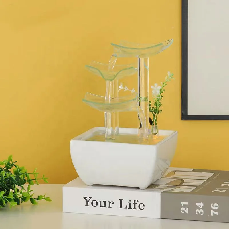 Water Fountain for decoration indoor semi-manual running waterfall fountain modern living room office desktop tabletop