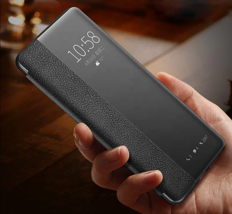 
Hot Sale For Huawei P40 Case Smart View Window Leather Flip Cover Case with Auto Sleep/Wake-up Function 