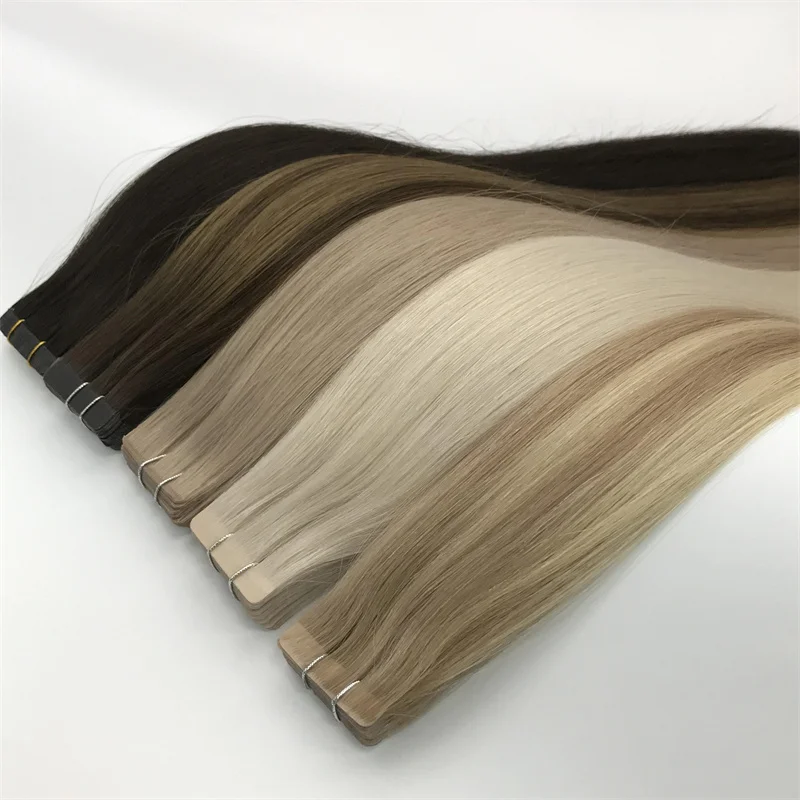 2024 Hot Selling Tape-In Hair Extensions Remy Grade Raw Virgin Human Hair Double Drawn