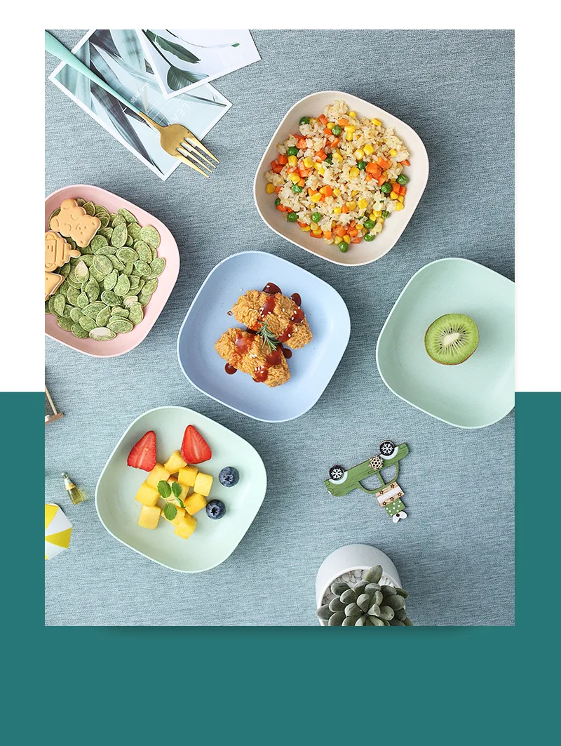 Multipurpose hot sale new design 13cm deep square dish spit bone home small dinner plate set salad bowl