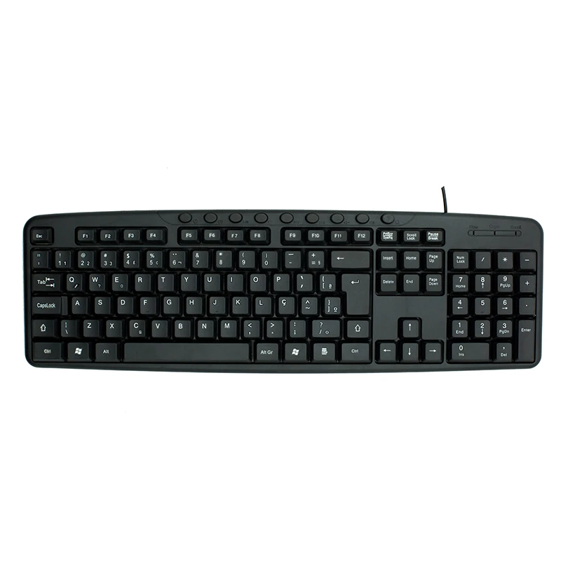 Custom Logo office 104 Keys teclado pc spanish english arabic russian letters language wired key board office computer keyboard
