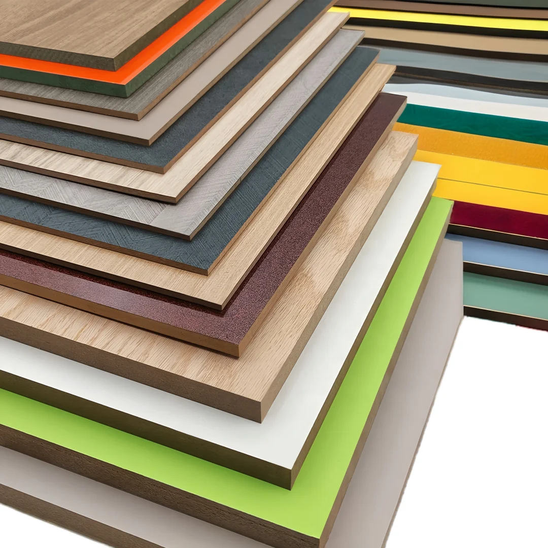 Modern Style 18mm Melamine Faced Blockboard Factory-Processed Moisture-Proof Wood Fiber MDF E1/E2/E0 Standard for Kitchen