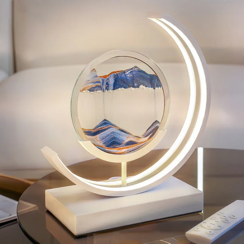 Drop shipping Furniture Art Painting Deep Sea Sandscape Flowing Sand 3D Moving Sand Art Picture Hourglass Round Glass Home Decor