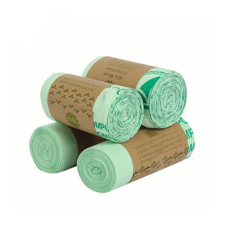 
biodegradable dustbin bags astm d6400 bags eco bin liner drawstring trash bag 