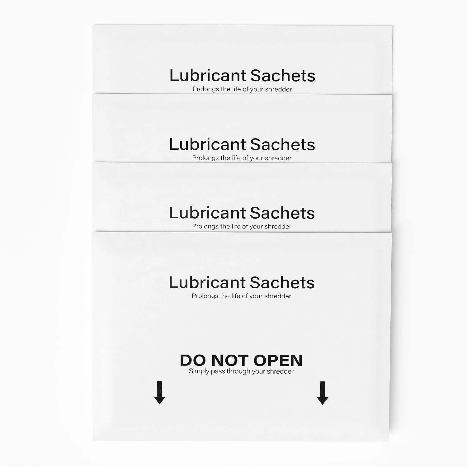 Premium Paper Shredder lube: Canola Shredder Oil Paper & Lubricant Sheets, lubricant satchet lubricant oil sheetIDSLS008