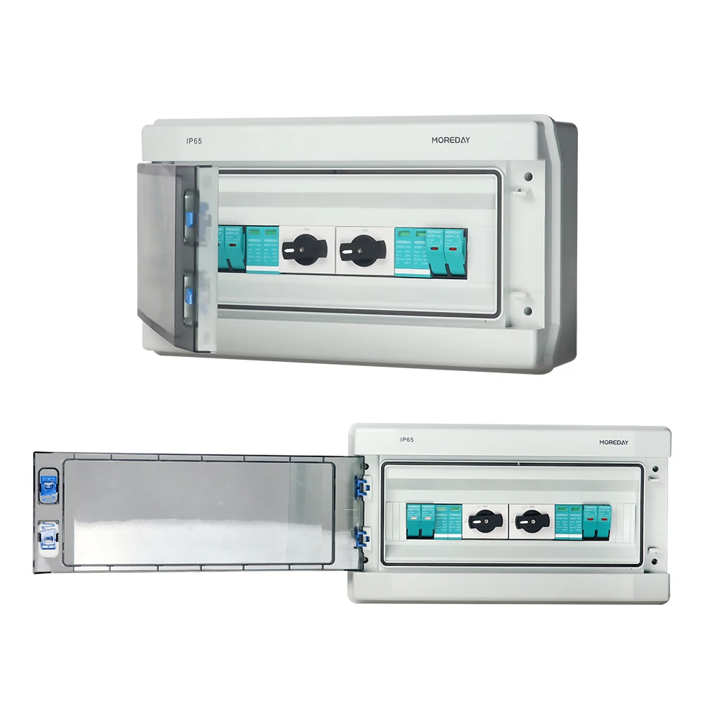 Dc Combiner Box 1000V 25A 2 In 2 Out 2 Strings Pv Combiner Box For Photovoltaic System Solar Panels