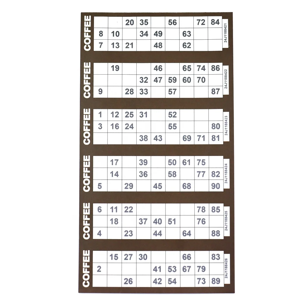 Custom DIY Cardboard Gambling Games Portable Paper Board Card Bingo Game Set for Adult