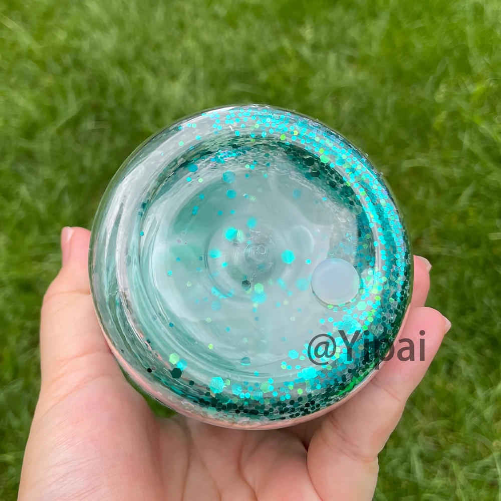 USA warehouse 12oz snow globe plastic beer can cups double wall plastic can for snow globe and UV DTF wraps with silicone plug