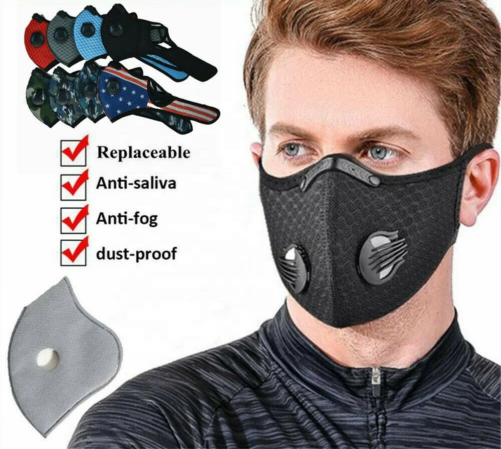  Сменные защитные PM2.5 велосипедные спортивные маски с выдохнущими клапанами велосипедная защита для бега Пылезащитная маска велосипеда