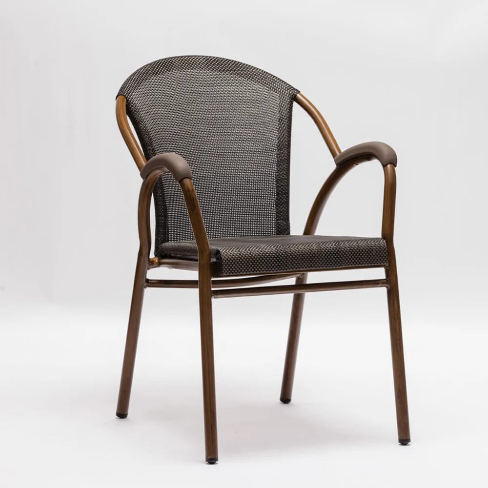 
Outdoor garden coffee dining table set and texti-lene bistro fabric wicker chair 