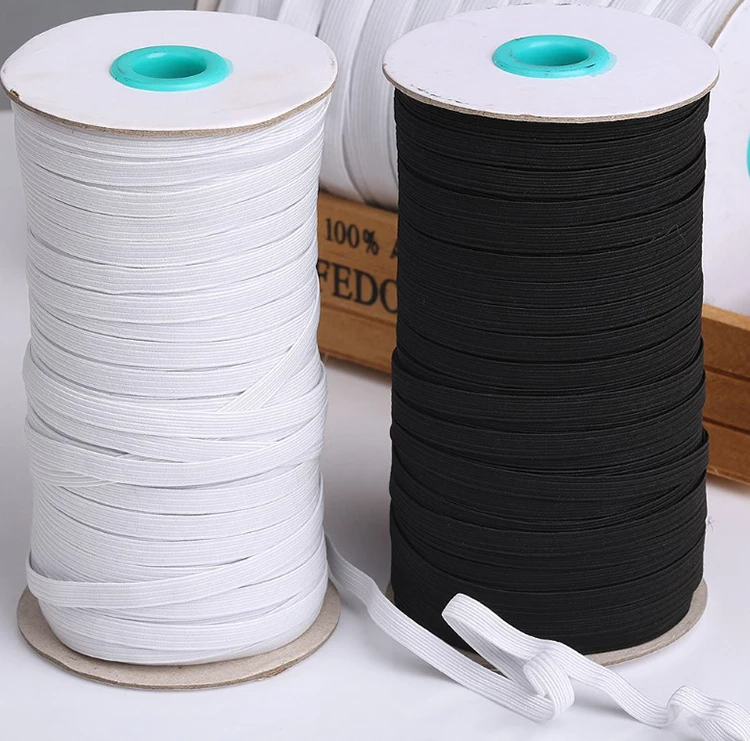 Black White Elastic Rope Flat Elastic Ear Band For Home Textile