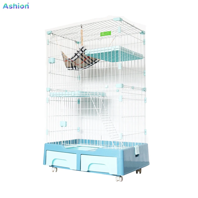 
Wholesale New Fashion Pet Cat Cage Large Small Cat Cage Steel Wire With Tray 