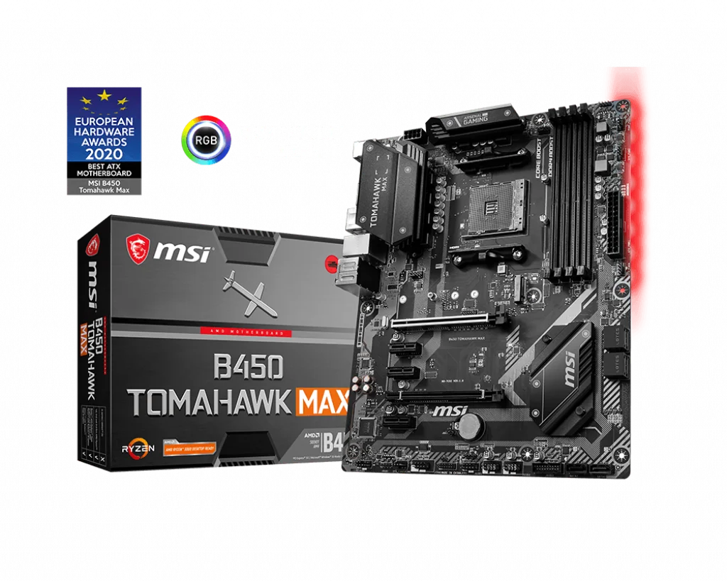 Игровая Материнская плата MSI B450 TOMAHAWK MAX Arsenal ATX с поддержкой процессора AMD Ryzen 5