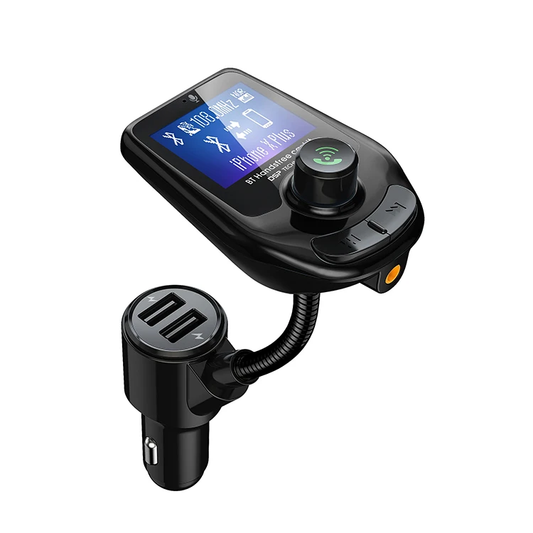 D4 Car Wireless FM Transmitter Handsfree MP3 Player with Dual USB 5V1A Charger for