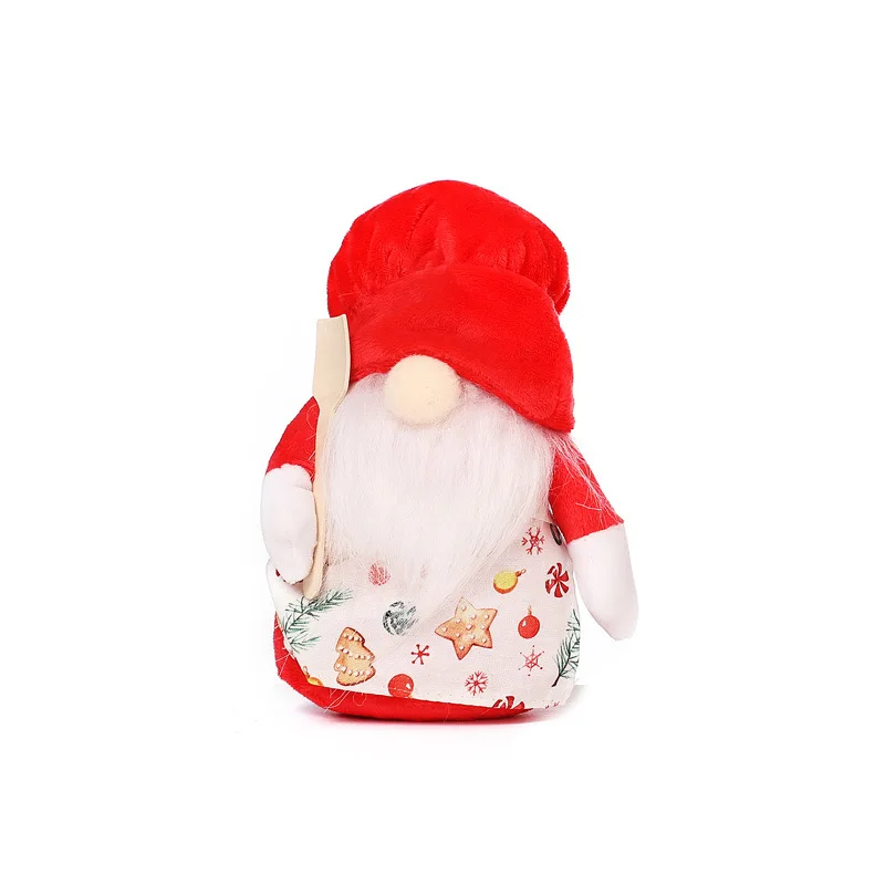 Christmas Decorations New Little Chef Rudolph Faceless Doll Cute Plush Dwarf Stuffed Plush Toy Ornaments