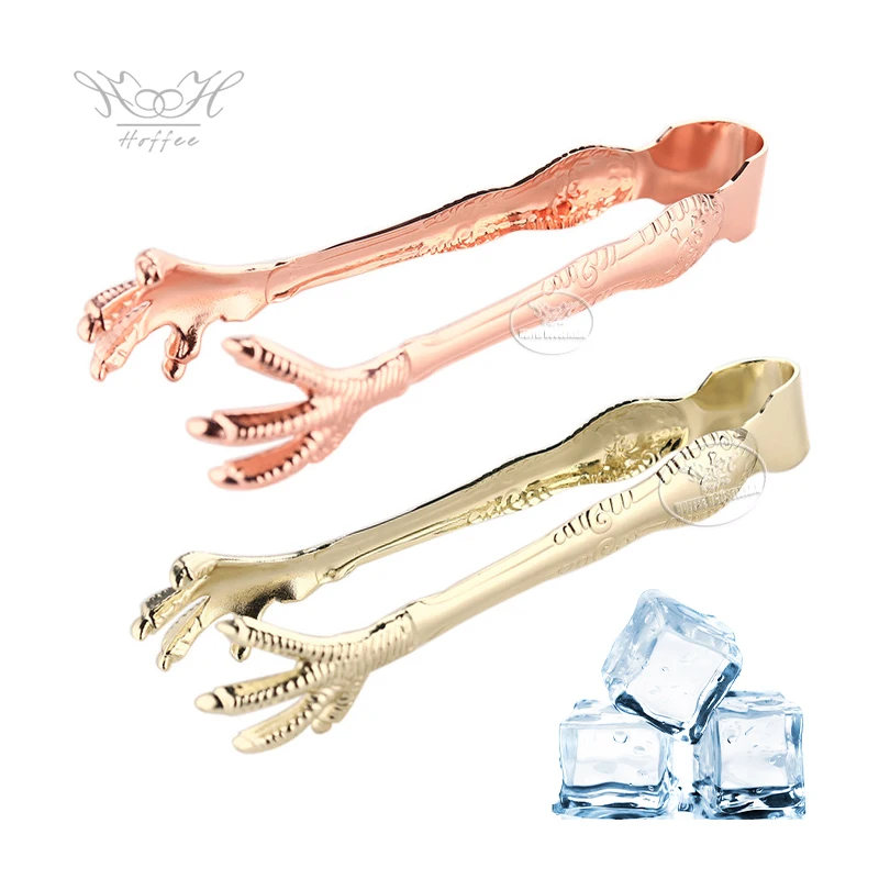 Luxury Zinc Alloy Eagle Claw Ice Tong Bartender Tools Cocktail Ice Cube Tongs Bar Accessories Sugar Serving Tongs