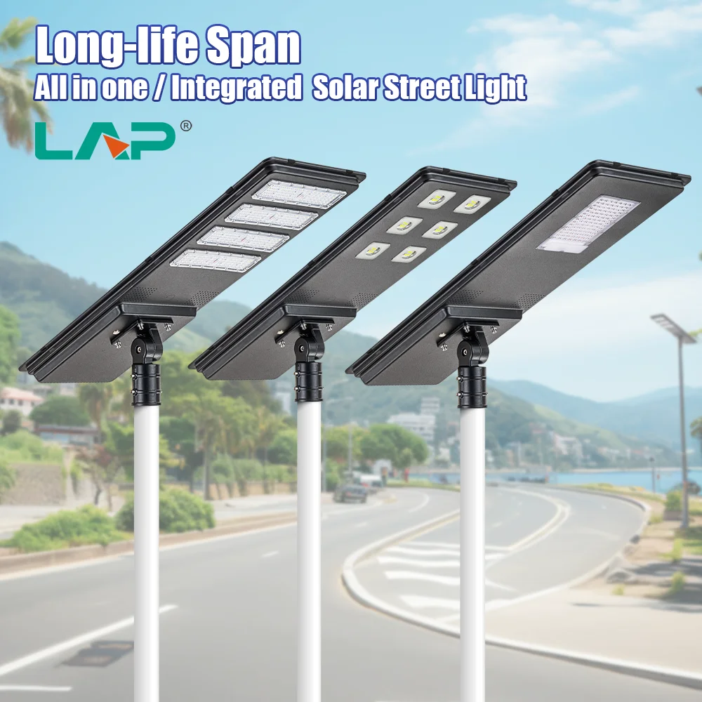 LAP High Power Modules Design Waterproof Ip65 Outdoor 40w 60w 80w Long Lifespan All In One Led Solar Street light