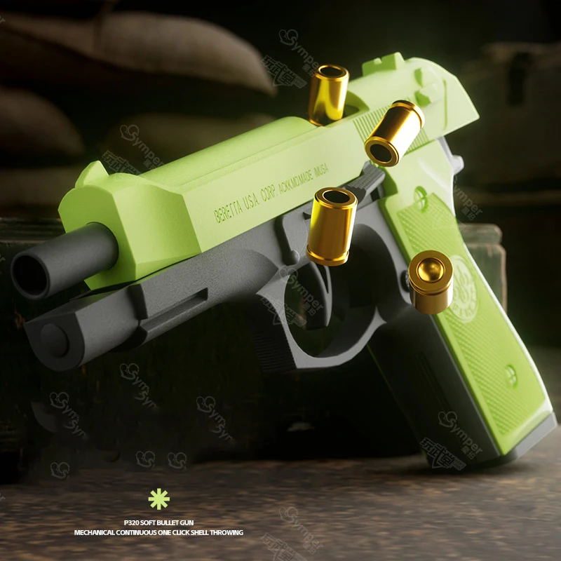 Soft Bullet Kids Toy Gun Empty Shell Ejecting Toy Gun with Shell Ejection Pistol Toys Foam Blaster for Kids