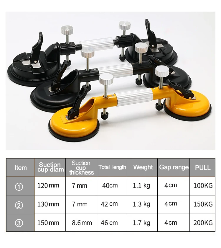 High quality Heavy Duty aluminum alloy Suction cups for Glass Table Vacuum Lift Tile Sucker