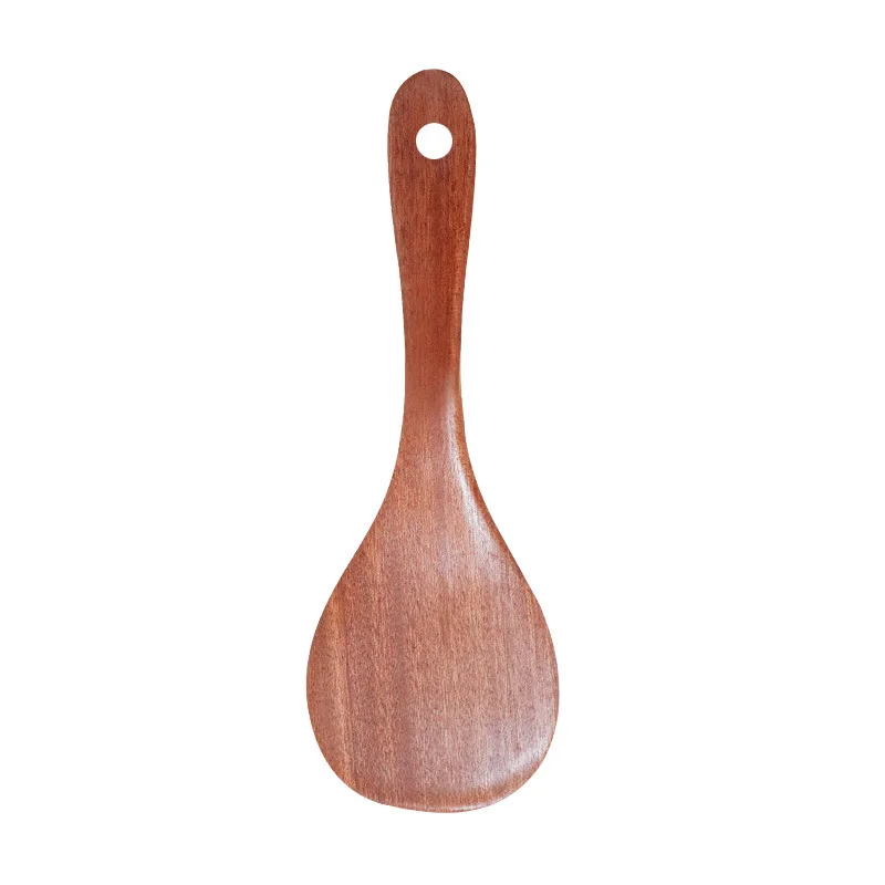 TAOTAOJU Wooden Kitchenware Wholesale High Quality Black Ebony Material Eudalwood Big Rice Paddle Spoon