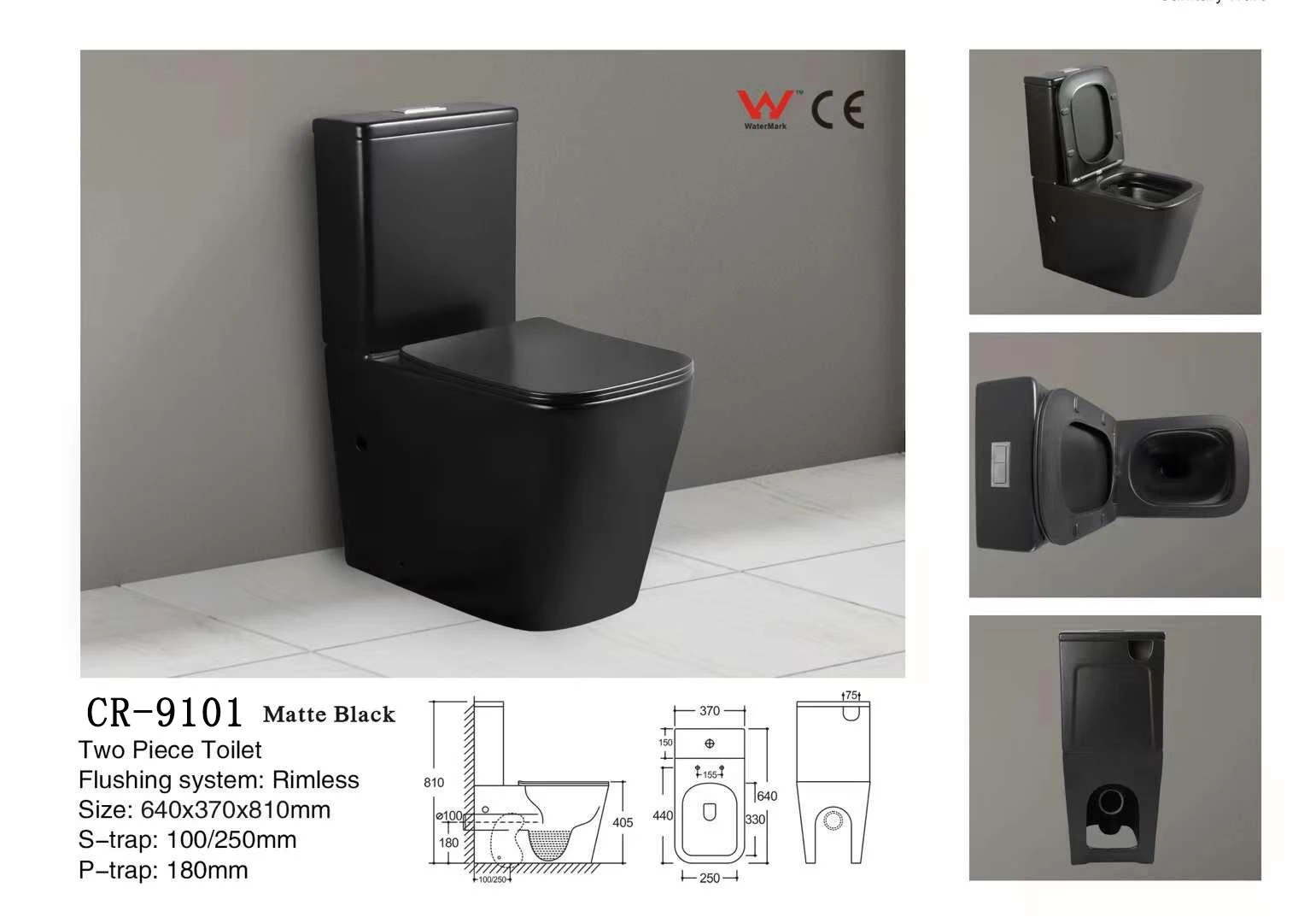 Two Piece Toilet Bowl High Quality Factory Price Ceramic White Color Sanitary Ware WC Hot Sale Bathroom Toilet