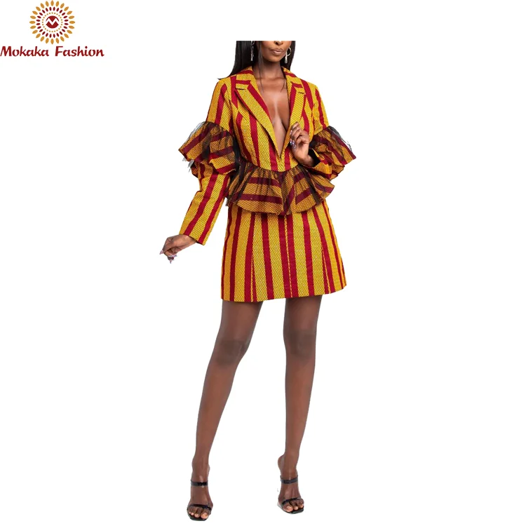 
High Quality Wholesale Custom Cheap casual African print Blaze Dress clothing ankara dress long sleeve 