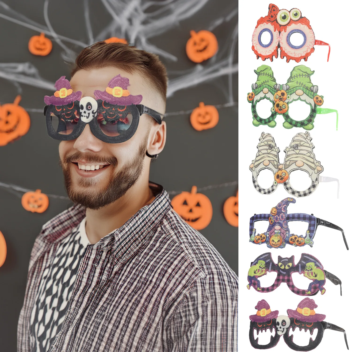 Halloween Paper Party Glasses playful interesting photo props unique decorative glasses Costume Accessories for party festival