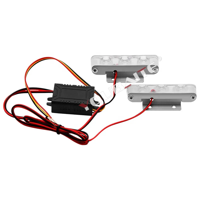 Car Mid-grid Flashing Lights Led High-power Wireless One-to-two Ultra-bright Clearing Warning Lights Modified Decorative Light