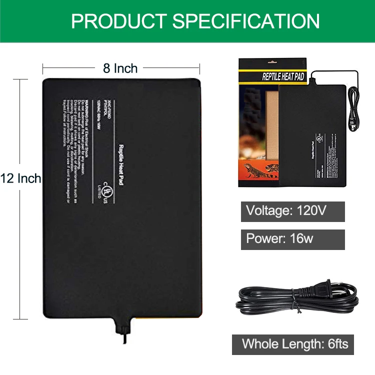 Brand New Zoo Med 7W Pad With Thermostat Large Reptile Heating Panel