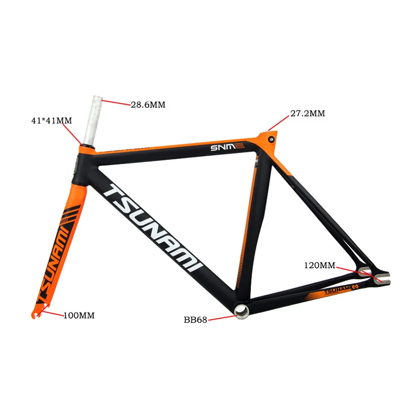 TSUNAMI SNM300 6066-T6 Aluminum Fixed Gear Frame with  Fork 700c singlespeed bike Fixie Bike Frame track Bicycle Frameset