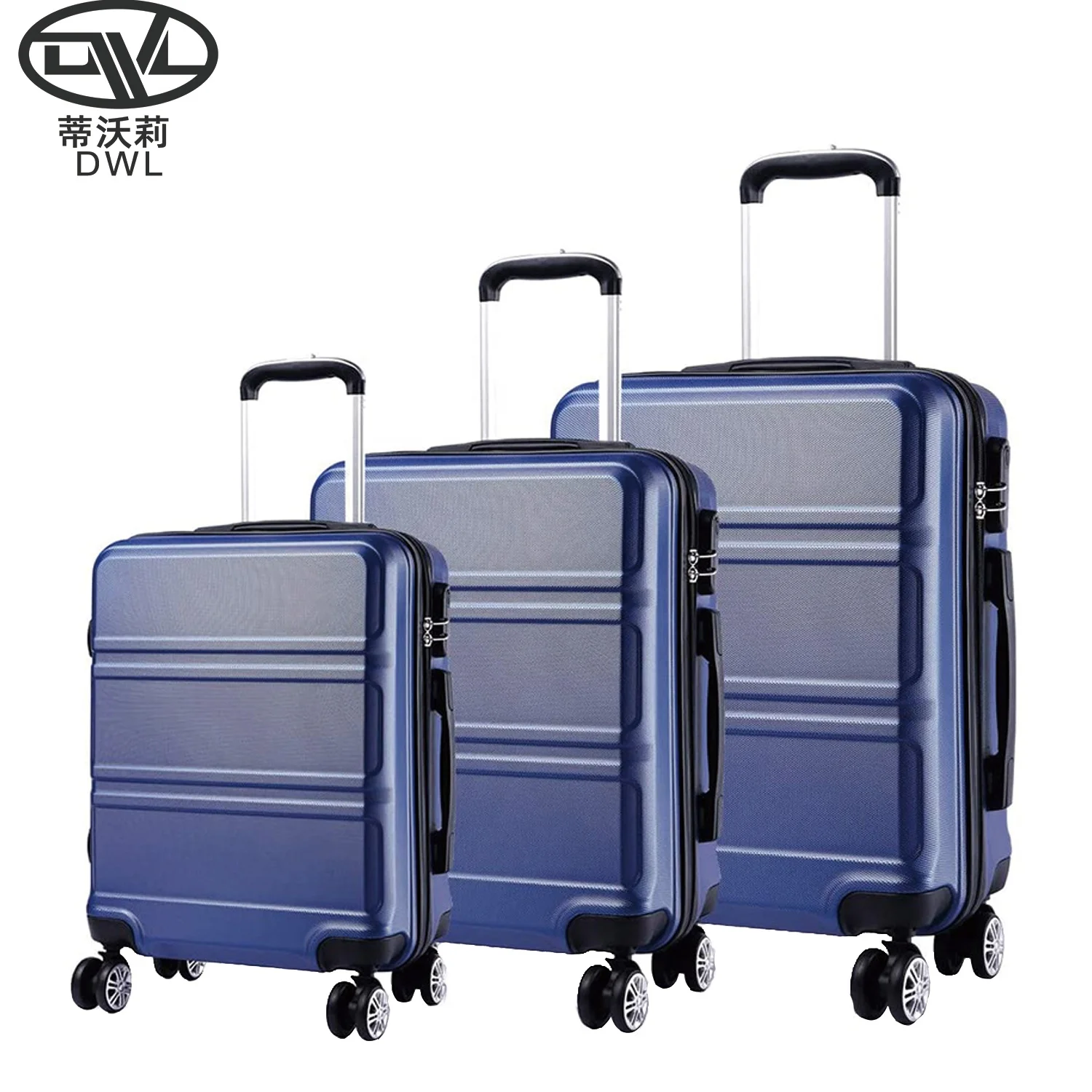 Manufacturer  4 Wheels Iron Trolley Suitcase Blue ABS Carry on Hard Shell Luggage Maletas De Viaje