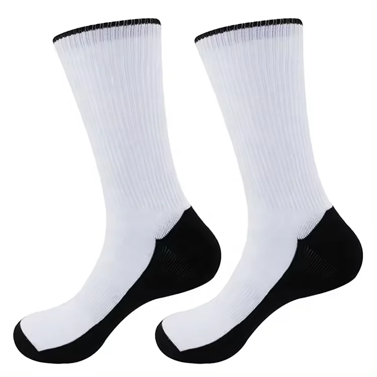 Wholesale Custom Print Socks Blank Sublimation Socks 3d Printing white polyester socks for sublimation