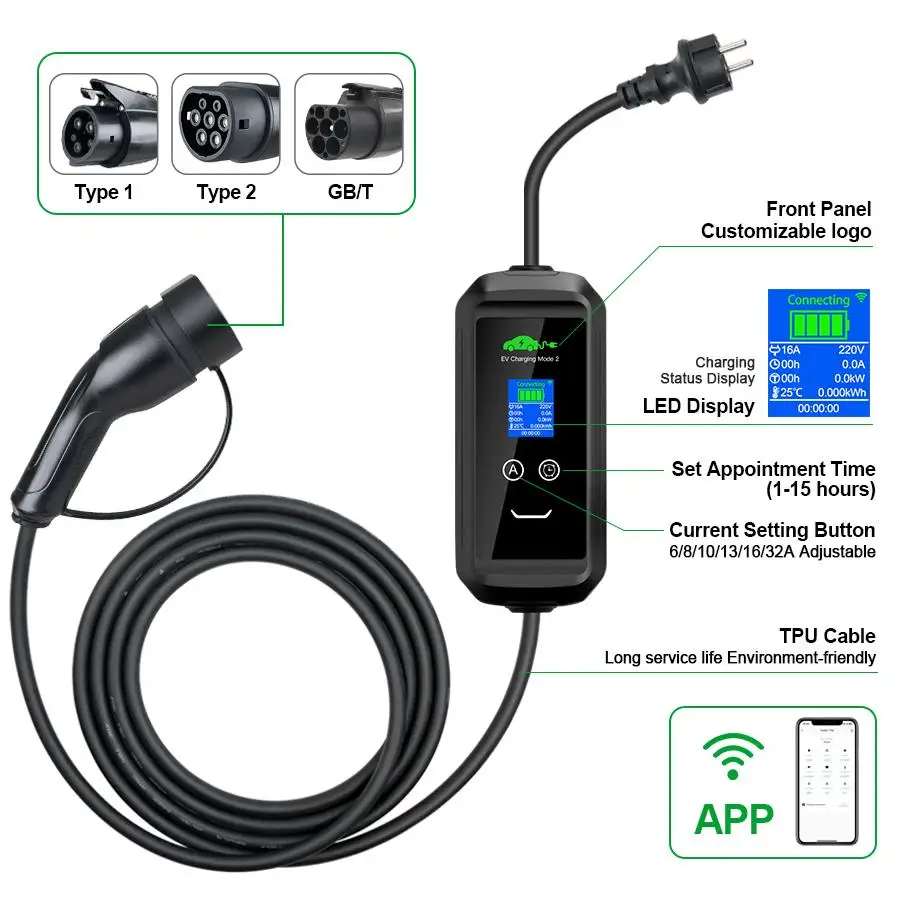 EV control box 16A Level 1 SAE J1772 electronic PC board EV Portable Charger