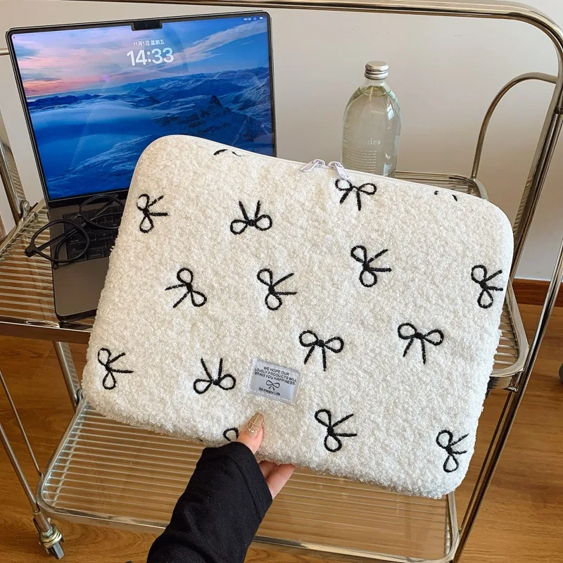 Plush Shockproof Laptop Pouch 13 14 11 inches Light Weight Felt Tablet Bags for ipad Samsung Tab MacBook Air