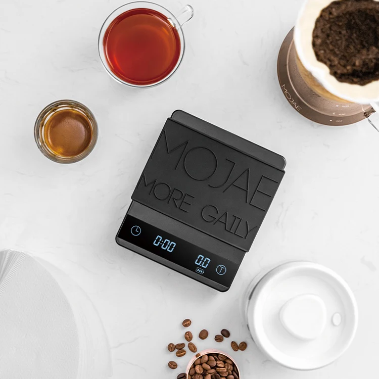 2023 электронные умные весы для кофе цифровые с таймером светодиодный черный цифровой дисплей прямоугольник ABS пластик