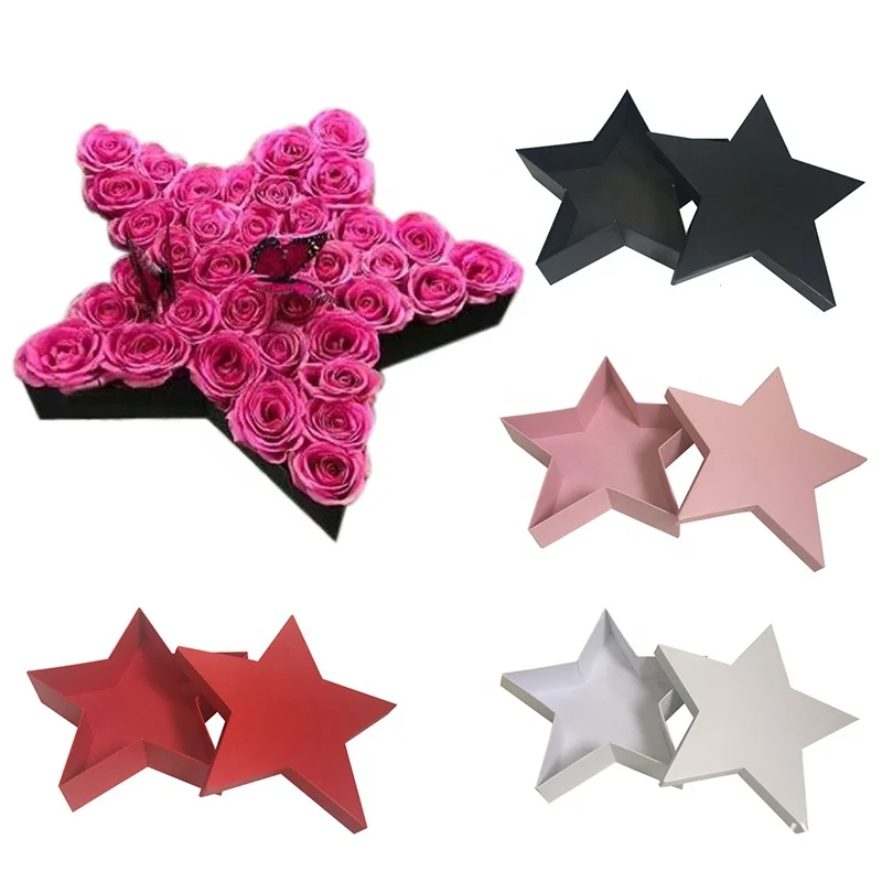 Красивая подарочная коробка в форме Пентагона для цветов упаковка празднования дня рождения свадьбы