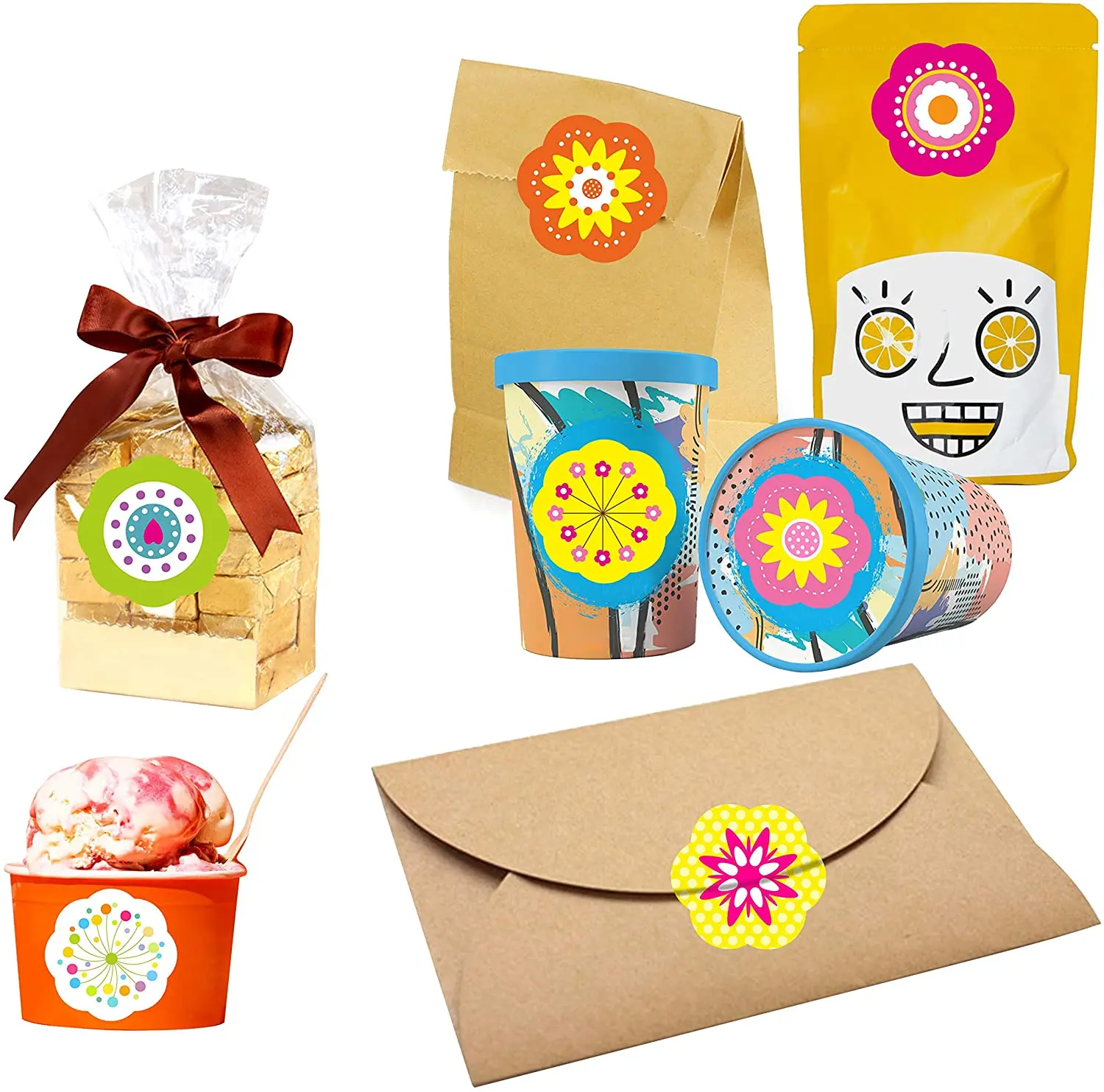 Flower Stickers Party Decoration Teacher Reward Encouragement Motivational Decals 16 Designs for Arts DIY Crafts