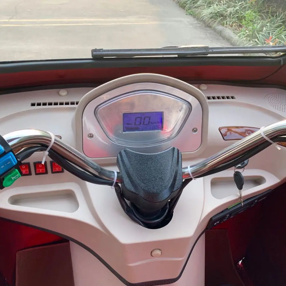 2000W 60V outdoor sightseeing travel touring closed electric tricycle with seven passengers family shopping vehicle tour car