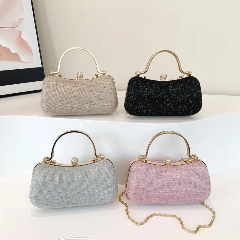 Wholesale Clutch Purses Fashion Sequin Clutches Wedding Evening Purse Dinner Party Bag Gold Chain Prom Evening Bags Sling Bags