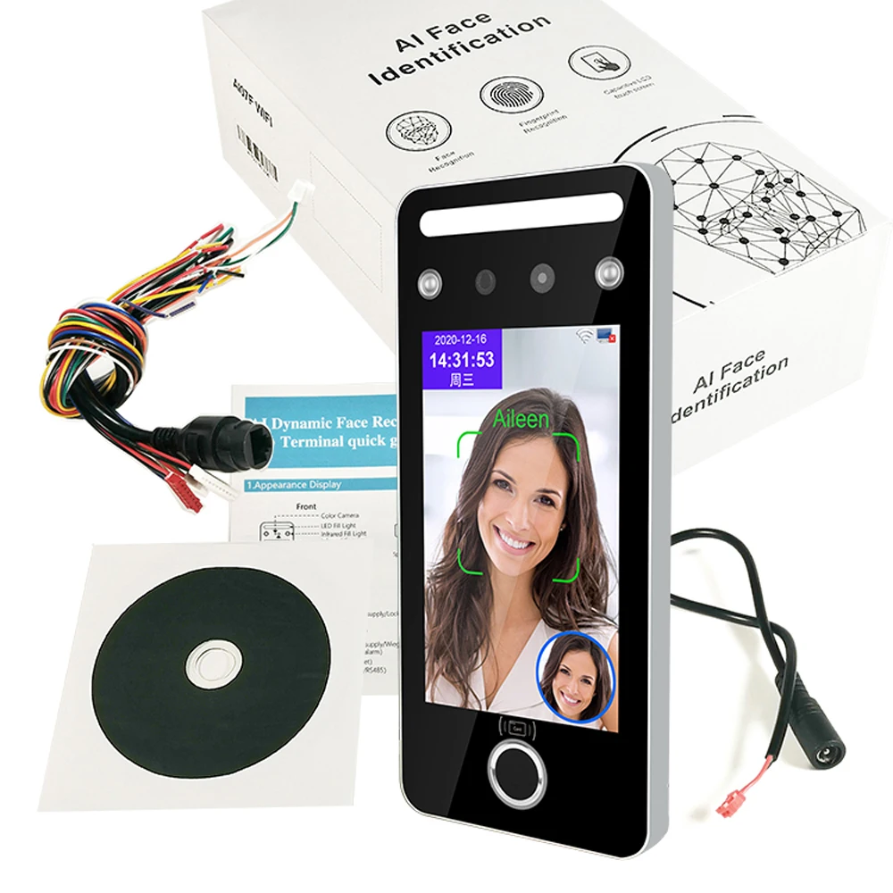 5 inch Dynamic Facial Access Control IR Face Recognition 125KHz RFID TCP/IP/RS485 Fingerprint Time Attendance Terminal