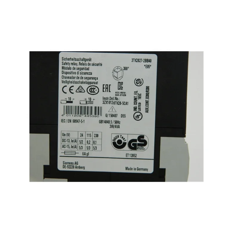 3TK2827-2BB40 SIRIUS safety relay with relay enabling circuits (EC) 24 V DC, 45 mm