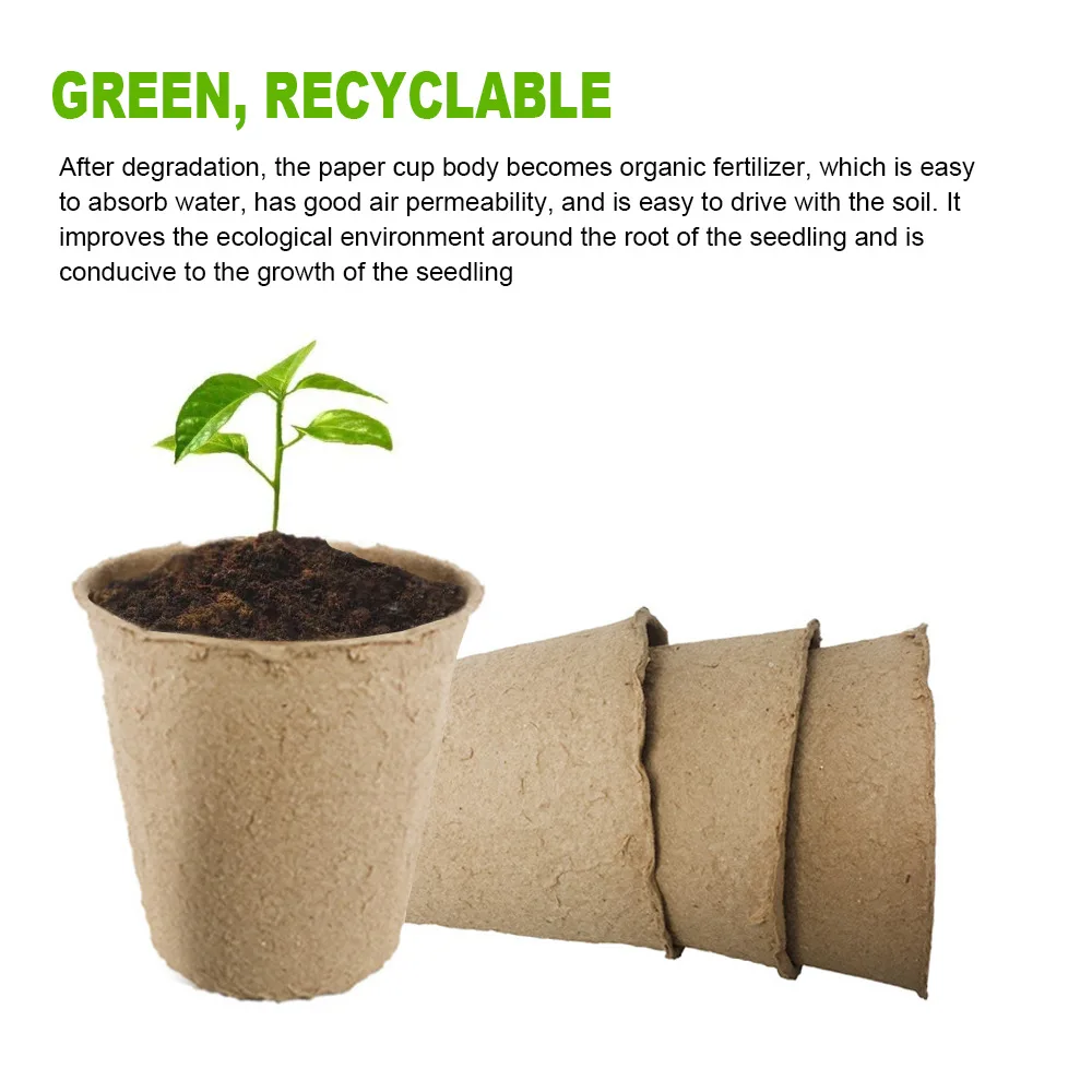 3 inch Large Peat Pots,Plantable Pots for Starting Seeds Herbs Vegetables & Tomato Seedlings, Biodegradable With Plant Labels