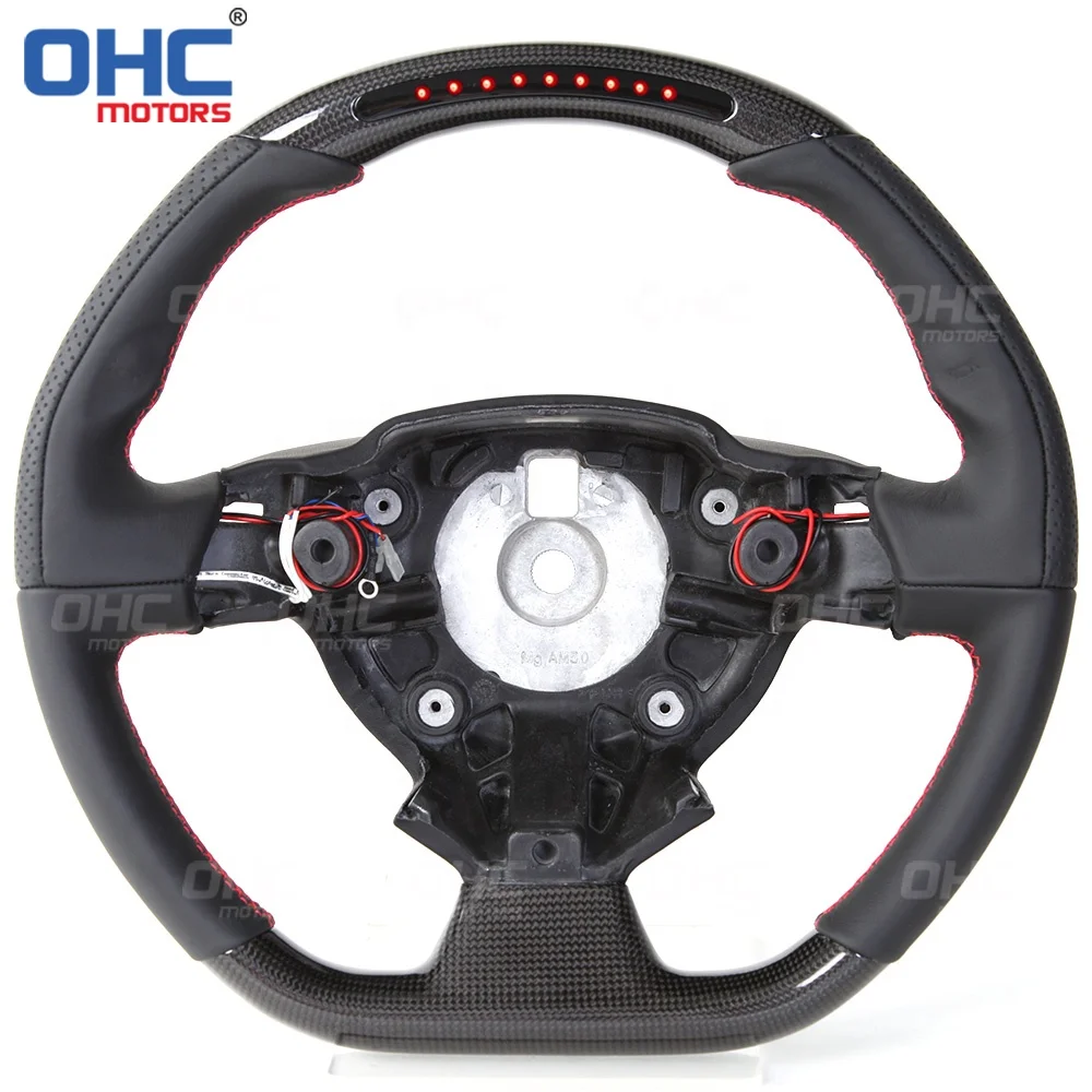 LED Real Carbon Fiber Steering Wheel for Ferrari 458 488 California T F12 Sergio Berlinetta 12-17 Steering Wheels OHC MOTORS